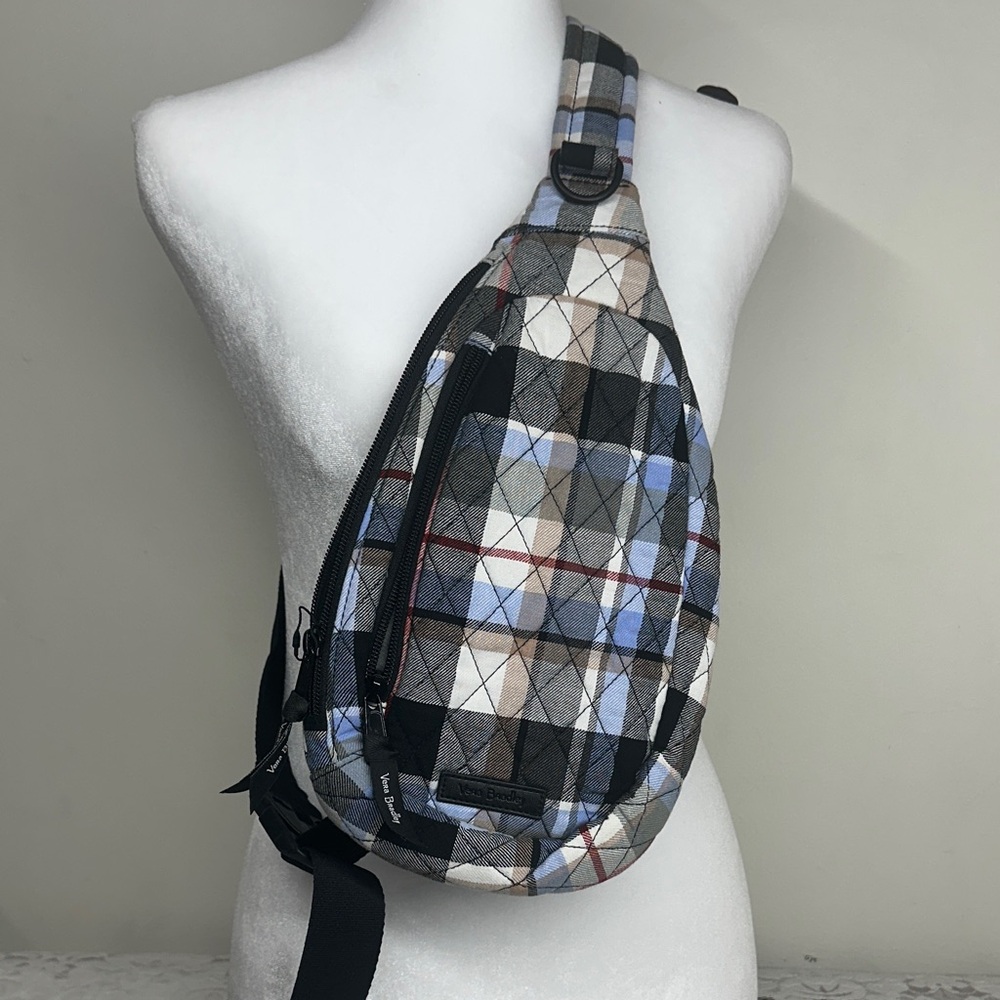 Vera Bradley Essential Sling backpack /Blue, Black & Tan